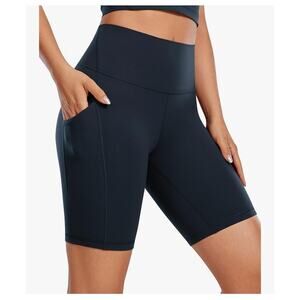 Crz Yoga butterluxe biker shorts with pockets high waisted 8" true navy medium